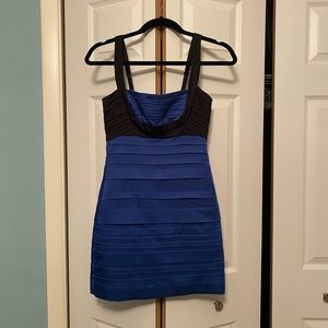 BCBG Max Azria Blue and Black Dress